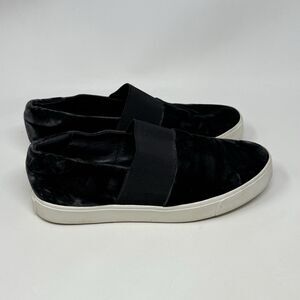 Vince Corbin Shoes Womens 8.5 Black Velvet Slip On Comfort Casual Sneakers